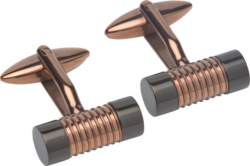Stainless Steel Cufflinks - Rose Gold - QC-198