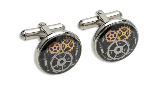 Stainless Steel Cogs Cufflinks - QC-277