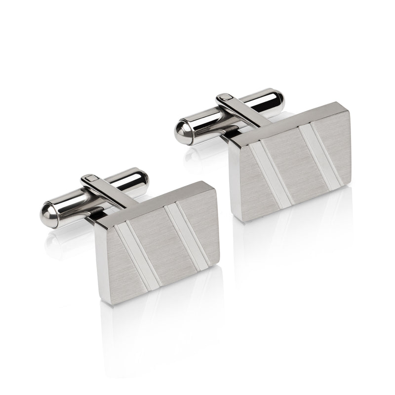 Stainless Steel Rectangular Cufflinks - QC-280