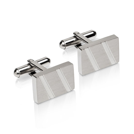 Stainless Steel Rectangular Cufflinks - QC-280