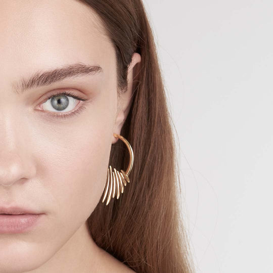 Quill Hoop Earrings - Gold - QU039.YVNAEOS