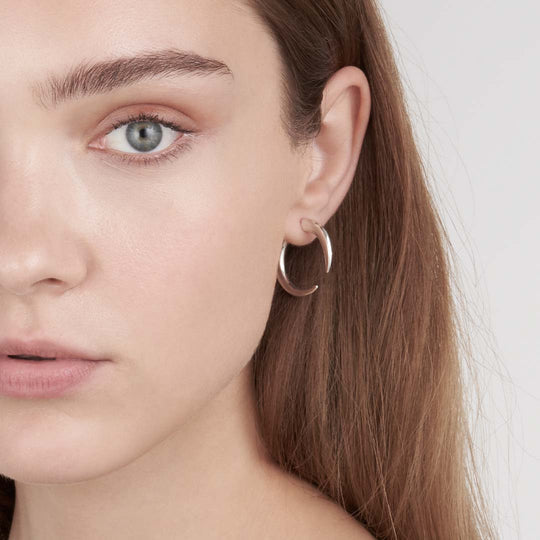 Talon Large Hoop Earrings - Silver - QU041.SSNAEOS