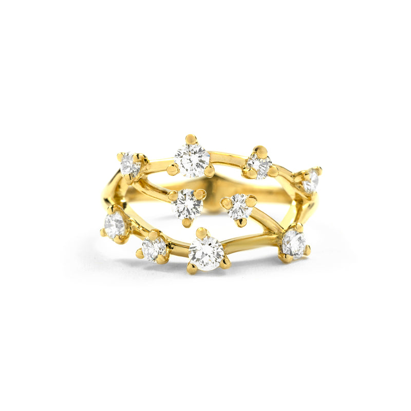 Diamond Blossom Ring, 0.75ct - 18ct Yellow Gold