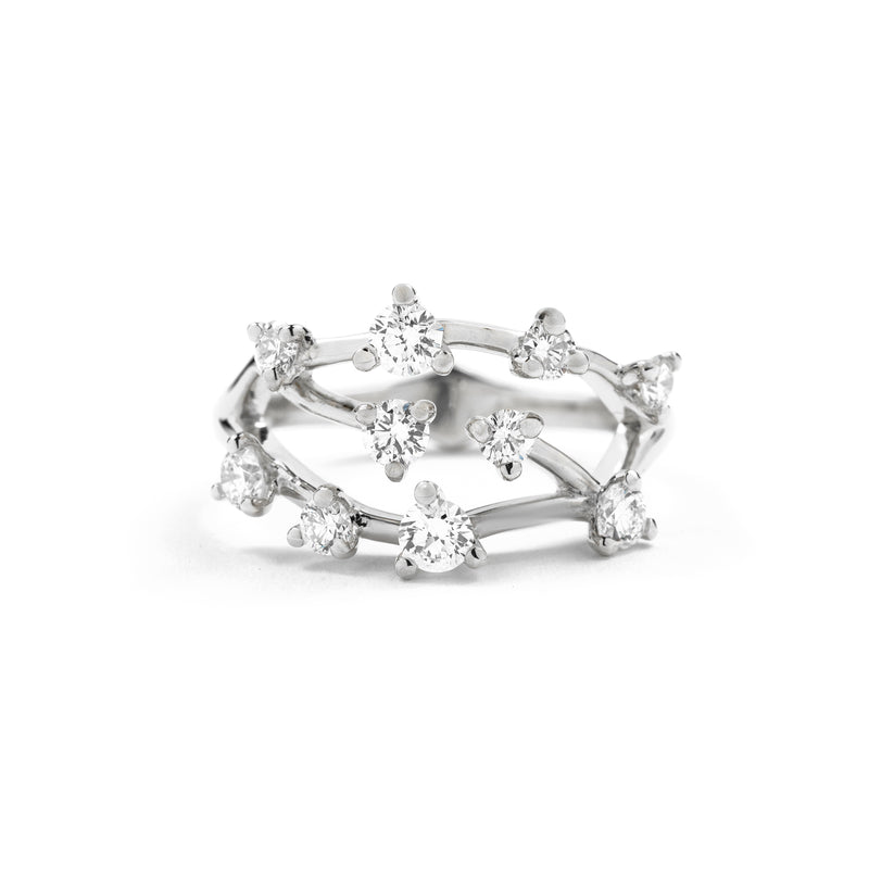 Diamond Blossom Ring, 0.75ct - 18ct White Gold