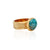 Large Malachite Ring, Size P 1/2 - Gold - RG10250-GMACH