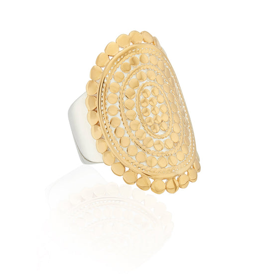 Scallop Saddle Ring - Gold - RG10428-TWT
