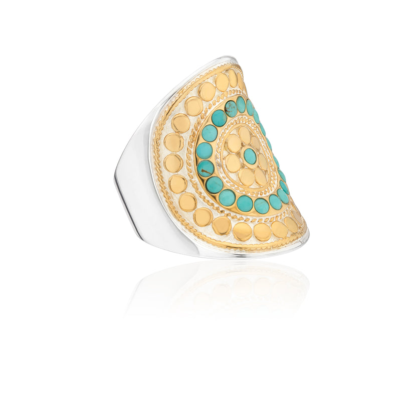 Flora Saddle Ring - Gold/Turquoise - RG10553-TWTTQ