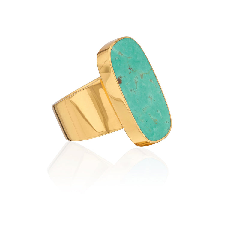 Turquoise Atitlán Ring - Gold - RG10562-GTQ