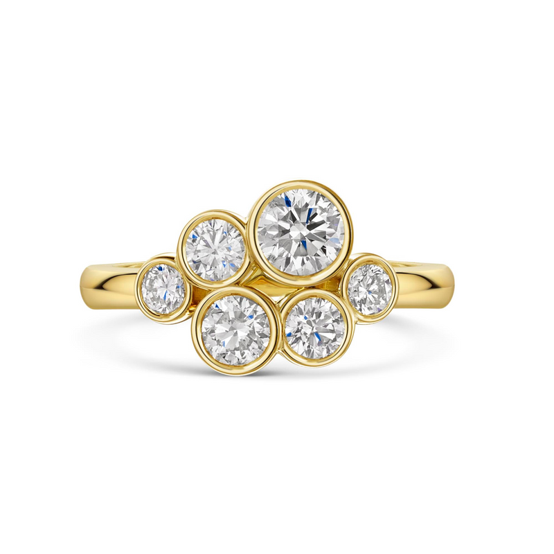 Diamond Bubble Pop Ring, 0.89ct - 18ct Yellow Gold