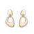 Pebble Drop CZ Earrings - Gold