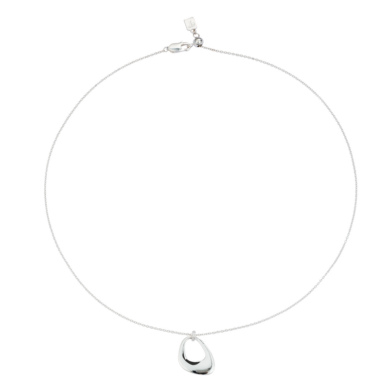 Pebble Drop CZ Pendant Necklace - Silver - 23NPSPs