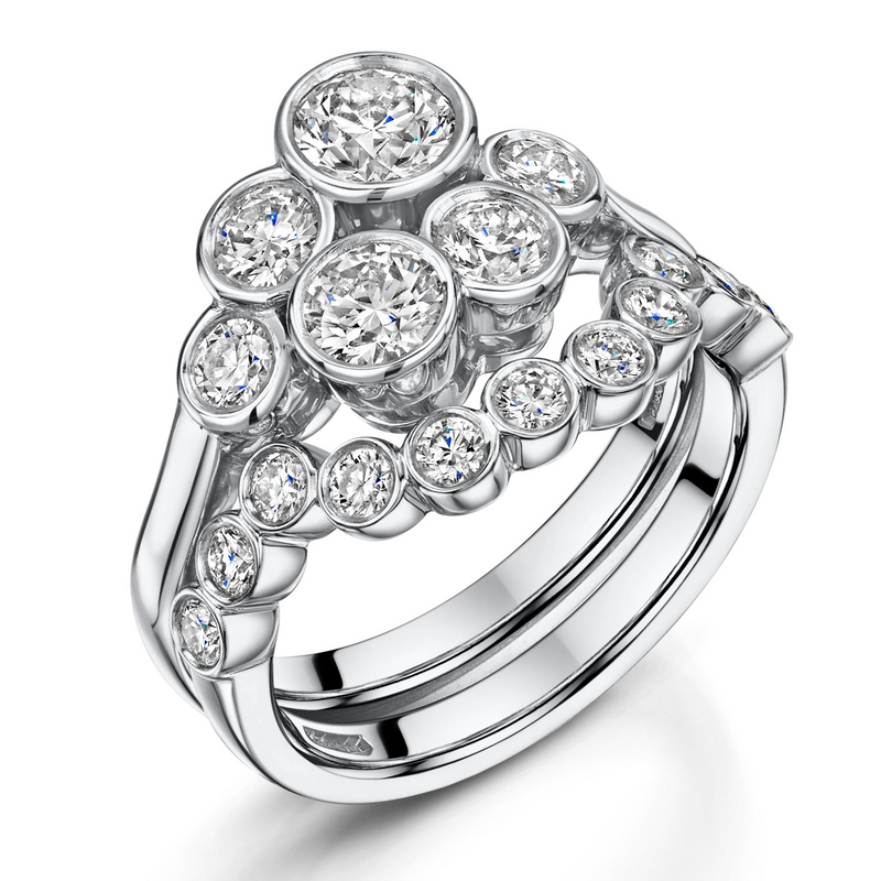Diamond Bubble Pop Ring, 1.35ct - Platinum