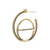 Small Alphabet Hoop Earring, Single Letter E, Right - Gold