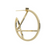 Small Alphabet Hoop Earring, Single Letter K, Left - Gold