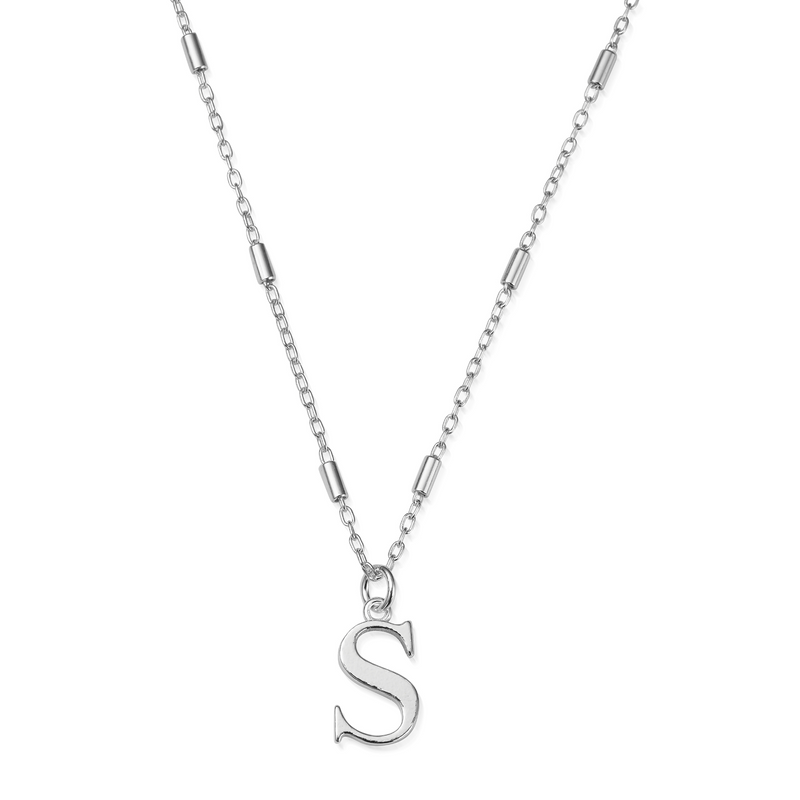 Silver s sales initial necklace