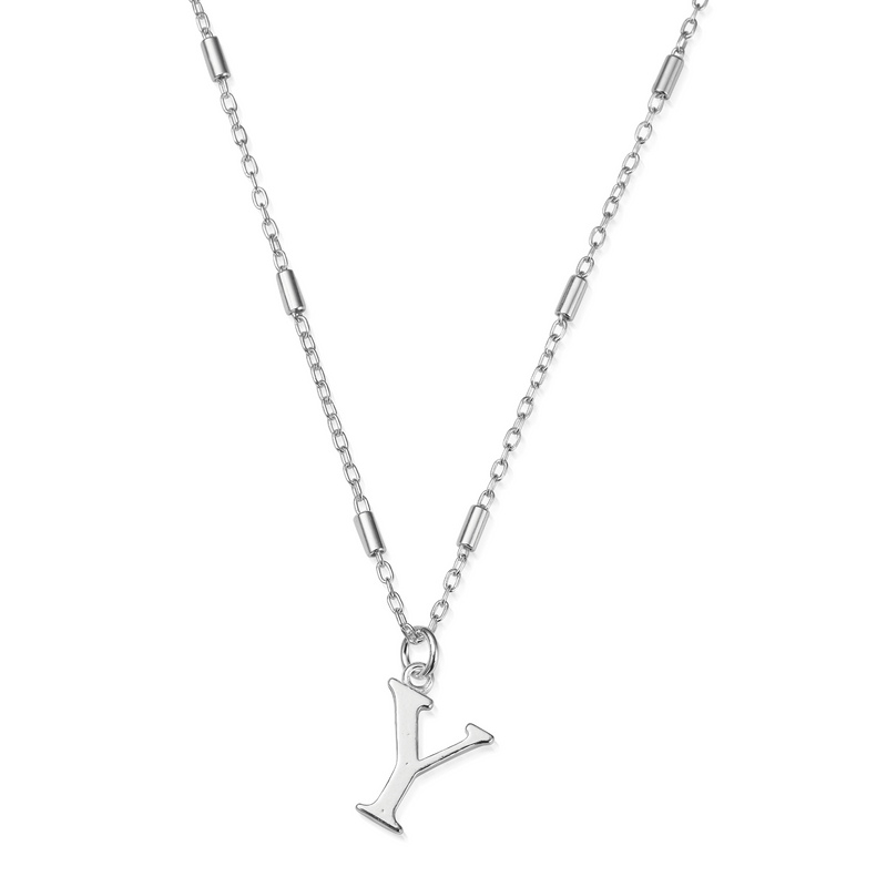 Initial Necklace - Y - Silver - SNCC4040Y