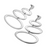 Large Ellipses Single Earring, Right - Silver