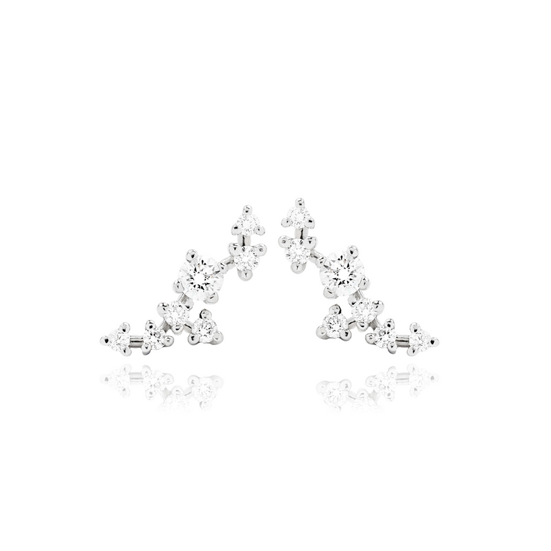 Diamond Blossom Stud Earrings, 0.41ct - 18ct White Gold