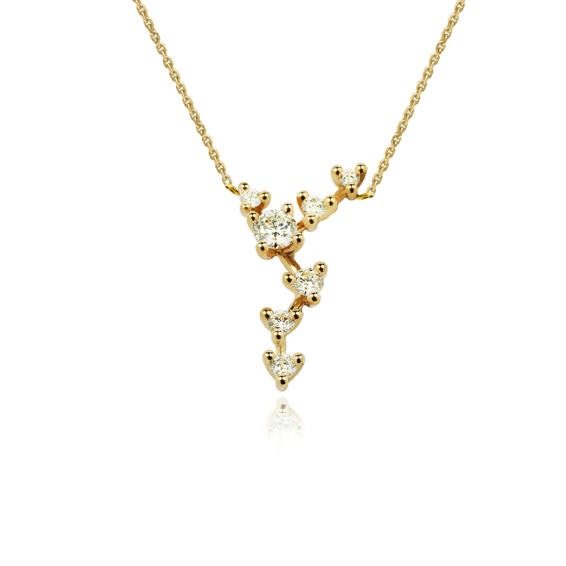 Diamond Blossom Pendant, 0.45ct - 18ct Yellow Gold