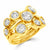 18ct Yellow Gold Round Brilliant Cut Diamond Bubble Ring - 3.00ct