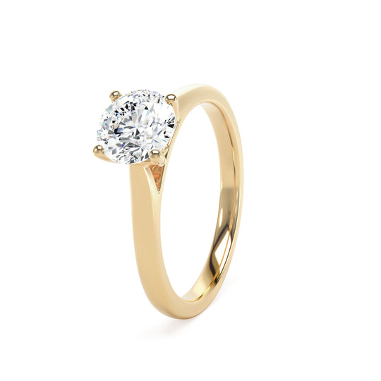 18ct Yellow Gold Round Brilliant Cut Laboratory Grown Diamond Engagement Ring - 1.01ct