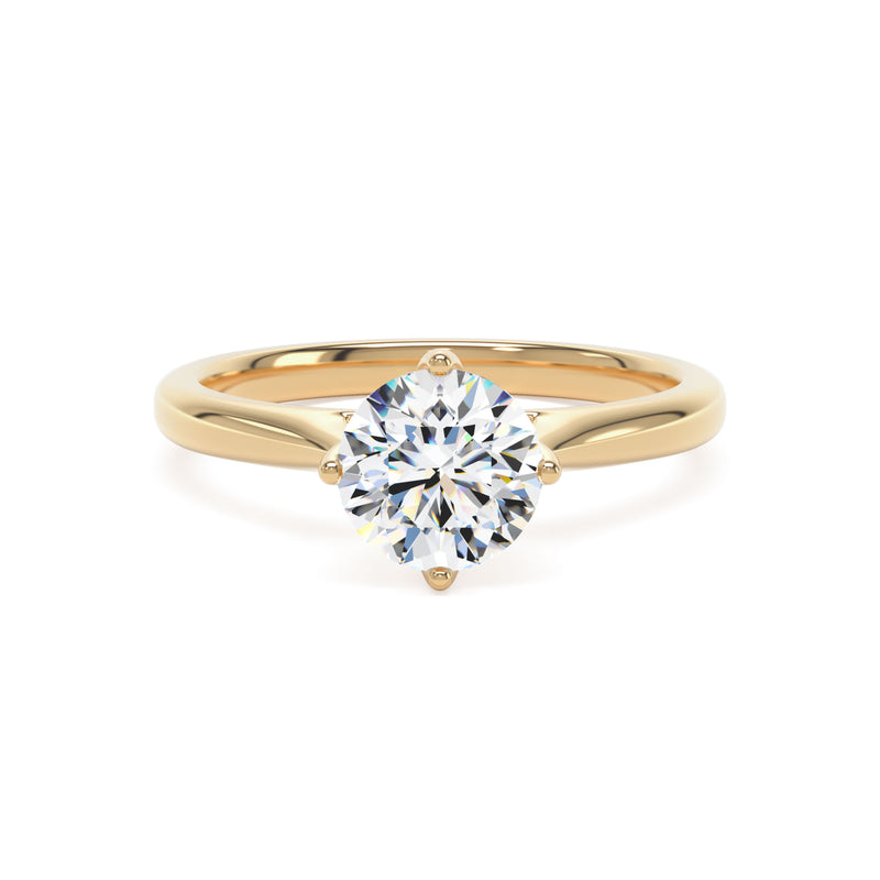18ct Yellow Gold Round Brilliant Cut Laboratory Grown Diamond Engagement Ring - 1.04ct