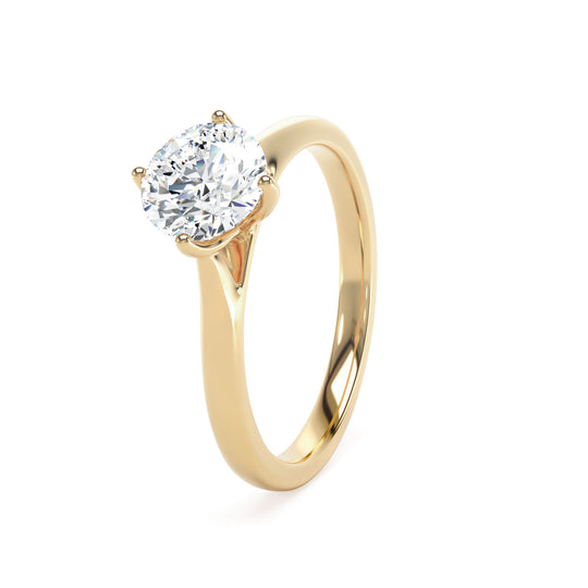 18ct Yellow Gold Round Brilliant Cut Laboratory Grown Diamond Engagement Ring - 1.04ct