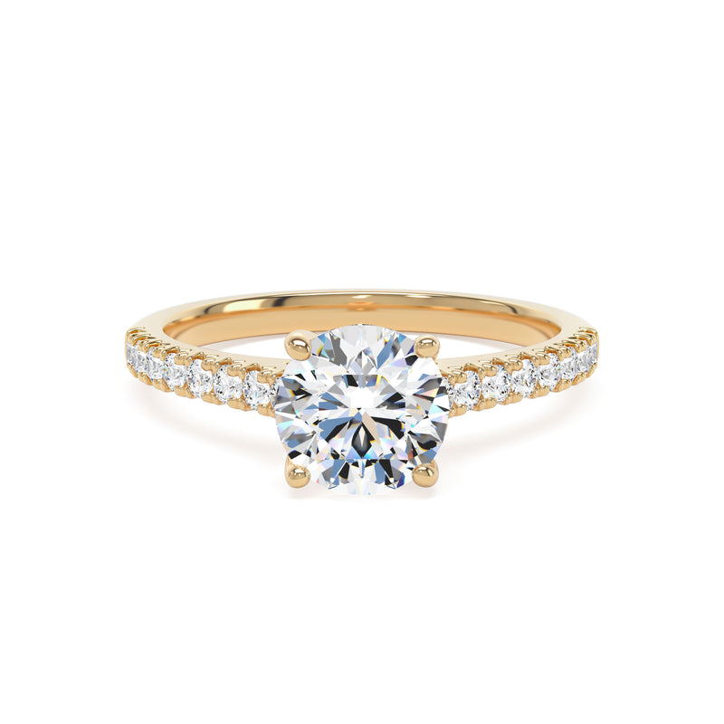 18ct Yellow Gold Round Brilliant Cut Laboratory Grown Diamond Engagement Ring - 1.75ct