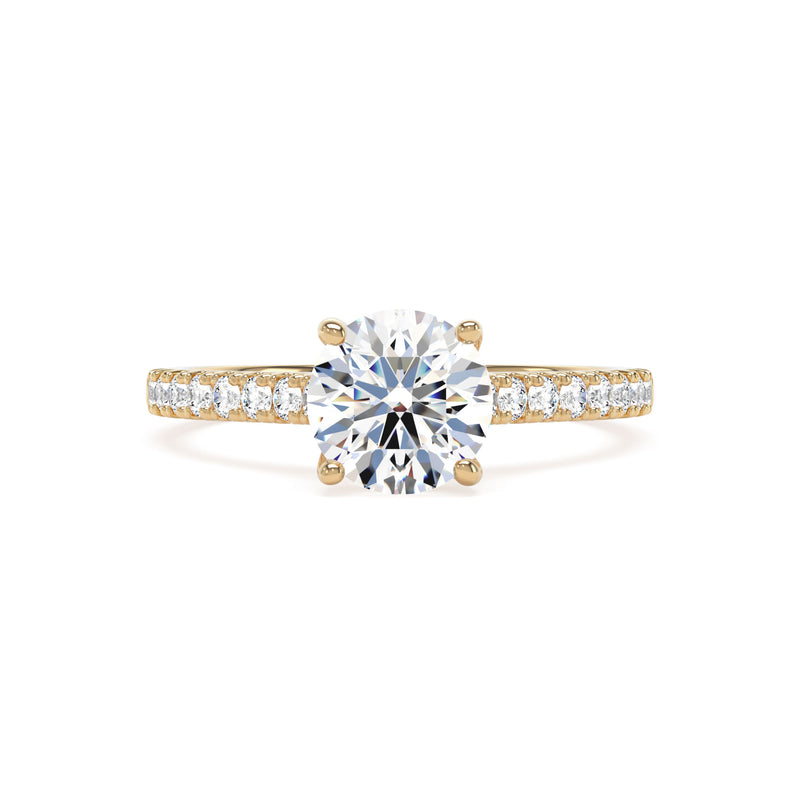 18ct Yellow Gold Round Brilliant Cut Laboratory Grown Diamond Engagement Ring - 1.75ct