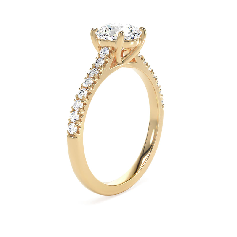 18ct Yellow Gold Round Brilliant Cut Laboratory Grown Diamond Engagement Ring - 1.75ct