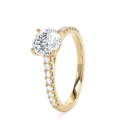18ct Yellow Gold Round Brilliant Cut Laboratory Grown Diamond Engagement Ring - 1.75ct