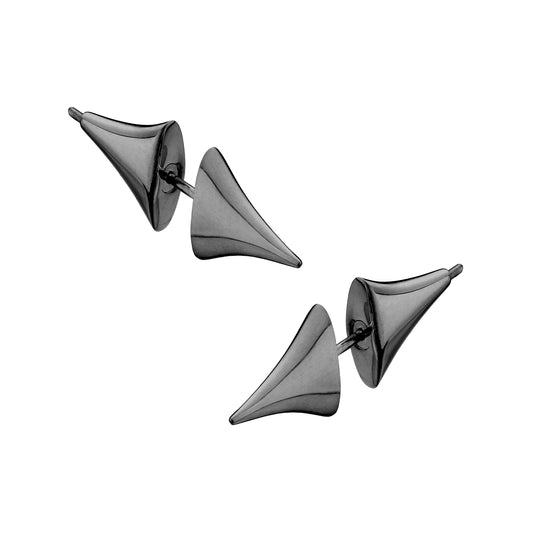 Medium Bar Rose Thorn Earrings - Black Rhodium - RT004.BRNAEOS