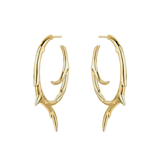 Rose Thorn Large Hoop Earrings - Gold - RT025.YVNAEOS
