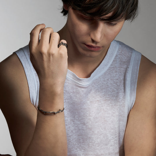 Rose Thorn Station Bracelet - Black Rhodium - RT027.BRNABOS