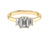18ct Yellow Gold Emerald Cut Laboratory Grown Diamond Trilogy Ring - 2.42ct
