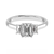 Platinum Emerald Cut Laboratory Grown Diamond Trilogy Ring - 3.65ct