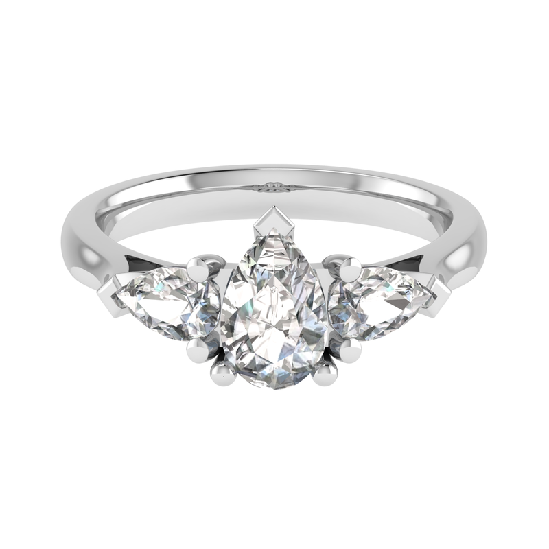 Platinum Pear Cut Laboratory Grown Diamond Ring - 1.27ct