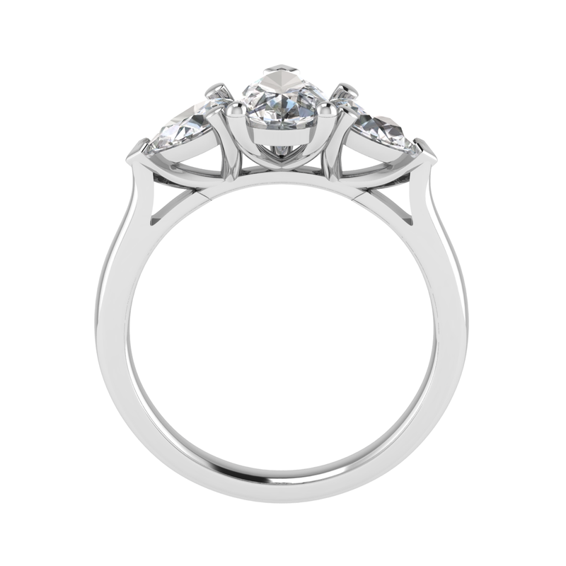 Platinum Pear Cut Laboratory Grown Diamond Ring - 1.27ct