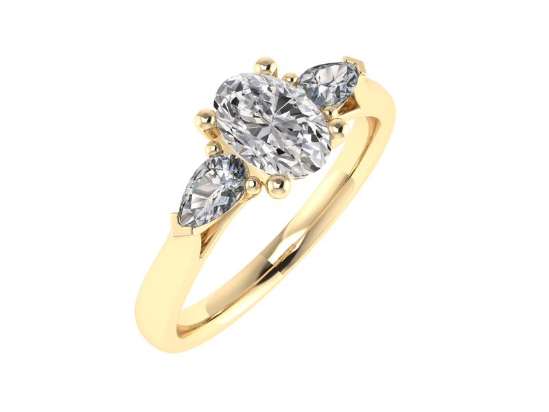 18ct Yellow Gold Oval Cut Laboratory Grown Diamond Ring - 2.96ct