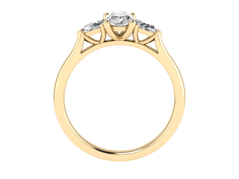 18ct Yellow Gold Oval Cut Laboratory Grown Diamond Ring - 2.96ct