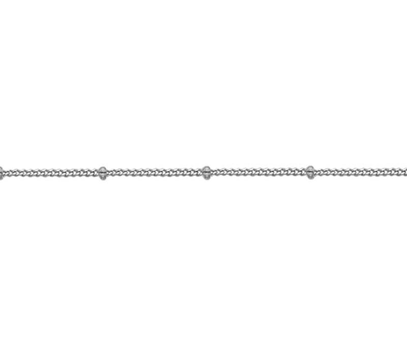 Fine Beaded Silver Filed Curb Chain - 18