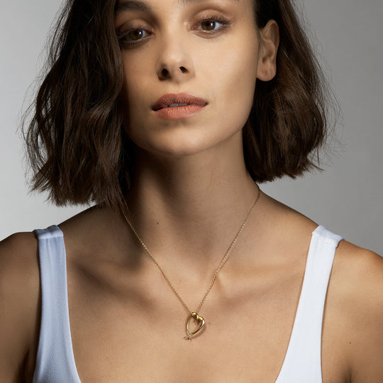 Hook Heart Diamond Pendant - Gold - SA063.YVWHNOS