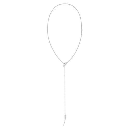 Sabre Deco Long Drop Necklace - Silver - SA078.SSNANOS