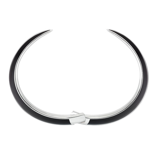 Sabre Deco Cuff Bangle - Silver/Black - SA085.SSBKBZM