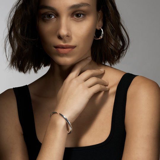 Sabre Deco Cuff Bangle - Silver - SA084.SSNABZM