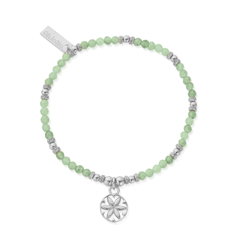 Flower Mandala Aventurine Bracelet - Silver - SBAFR3404