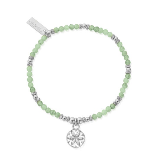 Flower Mandala Aventurine Bracelet - Silver - SBAFR3404