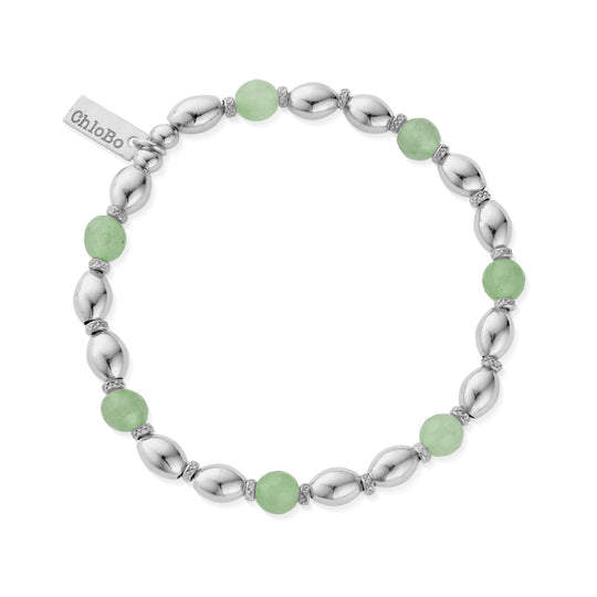 Good Fortune Aventurine Bracelet - Silver - SBAFRO
