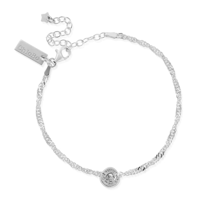 Twisted Rope Chain Power Within Bracelet - Silver - SBTR3460