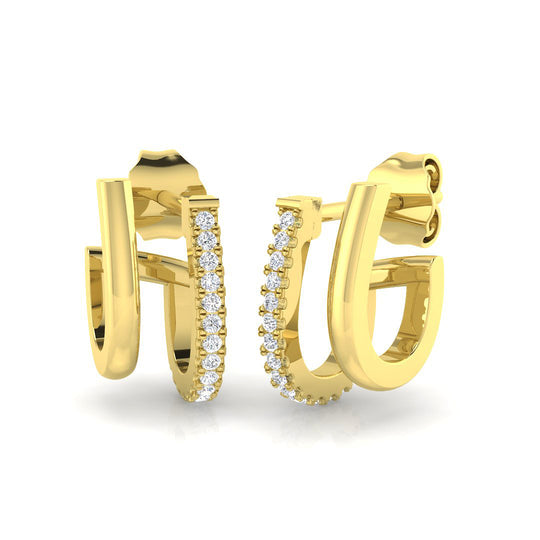 Diamond Earrings, 0.09ct - 9ct Yellow Gold
